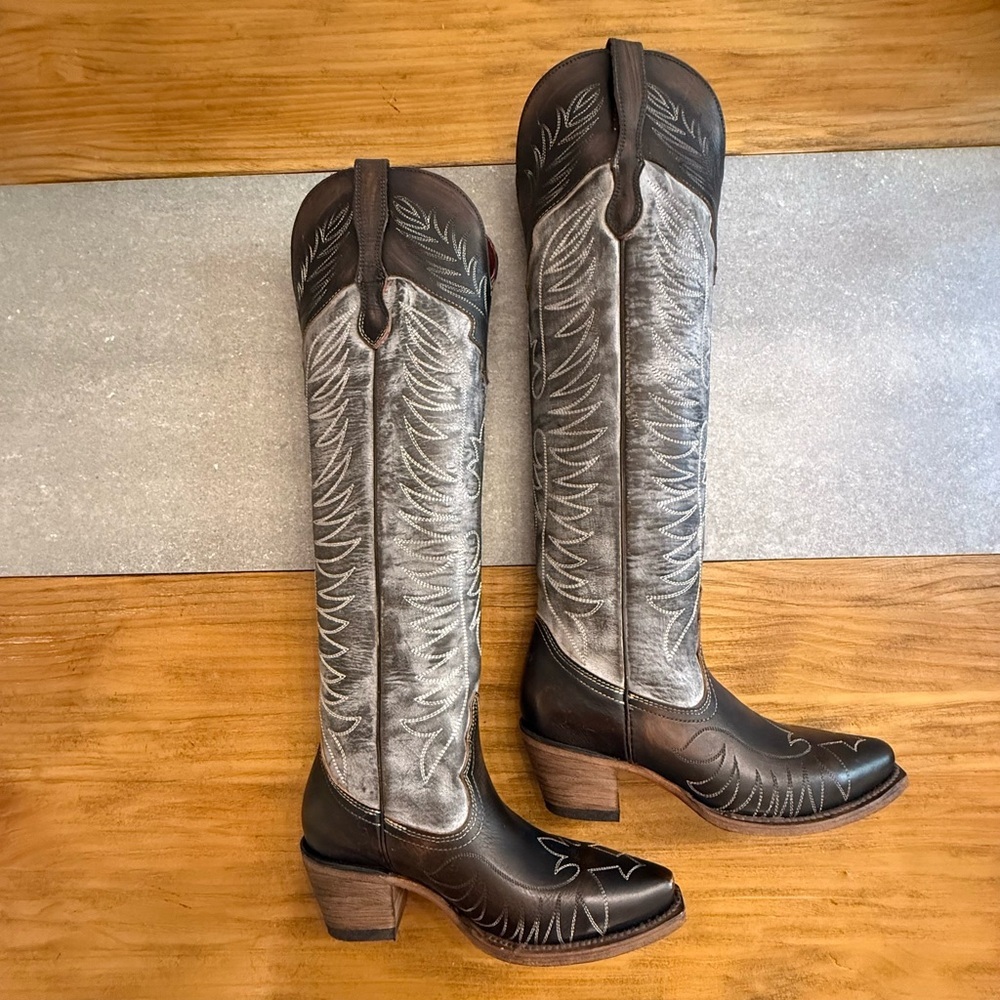 Freebird Misty Ice Tall Western Leather Boots Size 6 - Picture 2 of 16